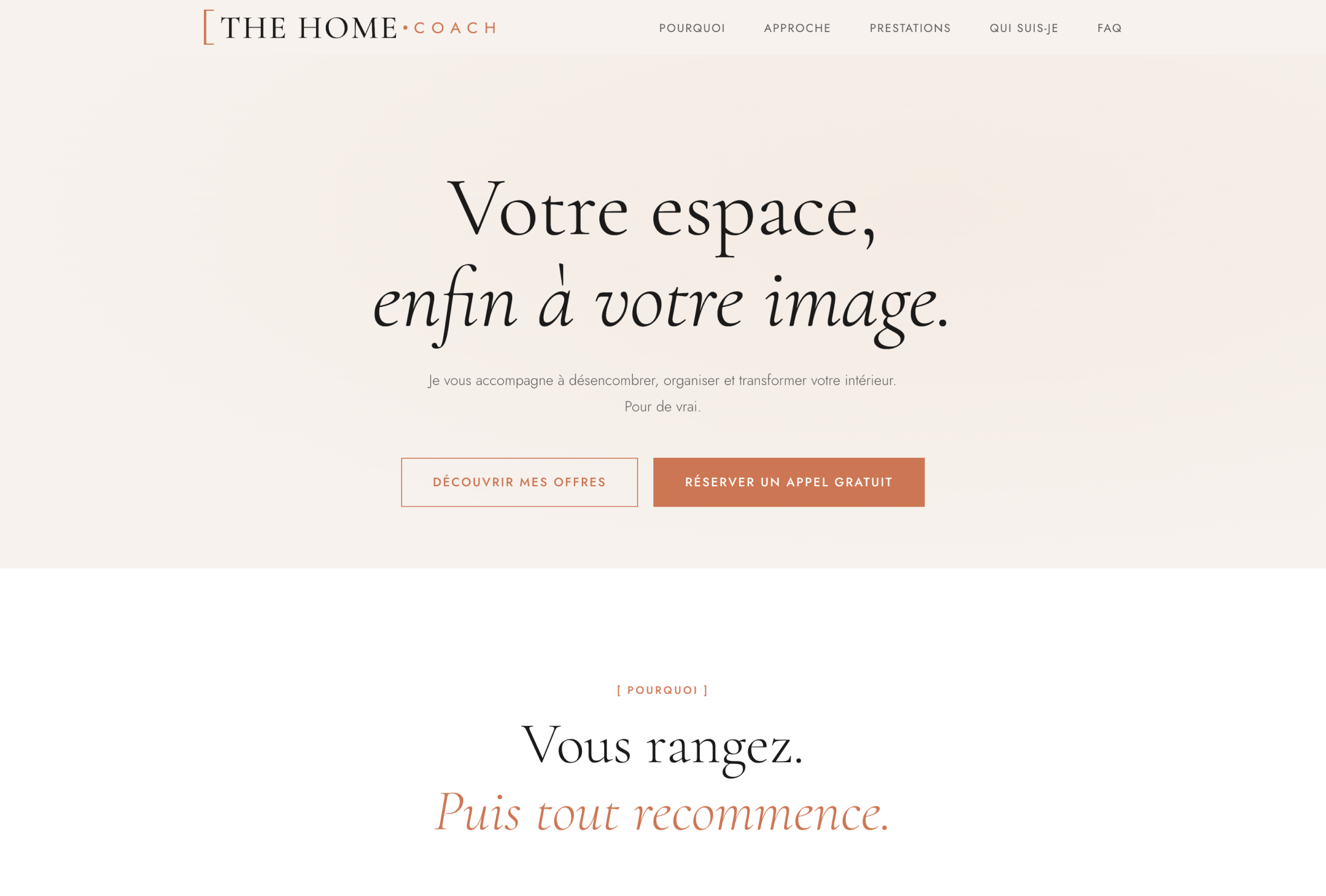 The Home Coach live website homepage